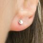 Handmade Sterling Silver Tiny Circle Dome Studs, thumbnail 1 of 4
