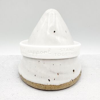 White Awareness Ribbon Bracelet Wristband, 6 of 8