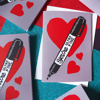 Ultra Fine Pen Anniversary And Valentines Card, 3 of 3