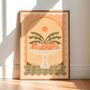 Peachy Daze, Peaches Fruit Bowl Art Print, Still Life Food Poster, thumbnail 1 of 3