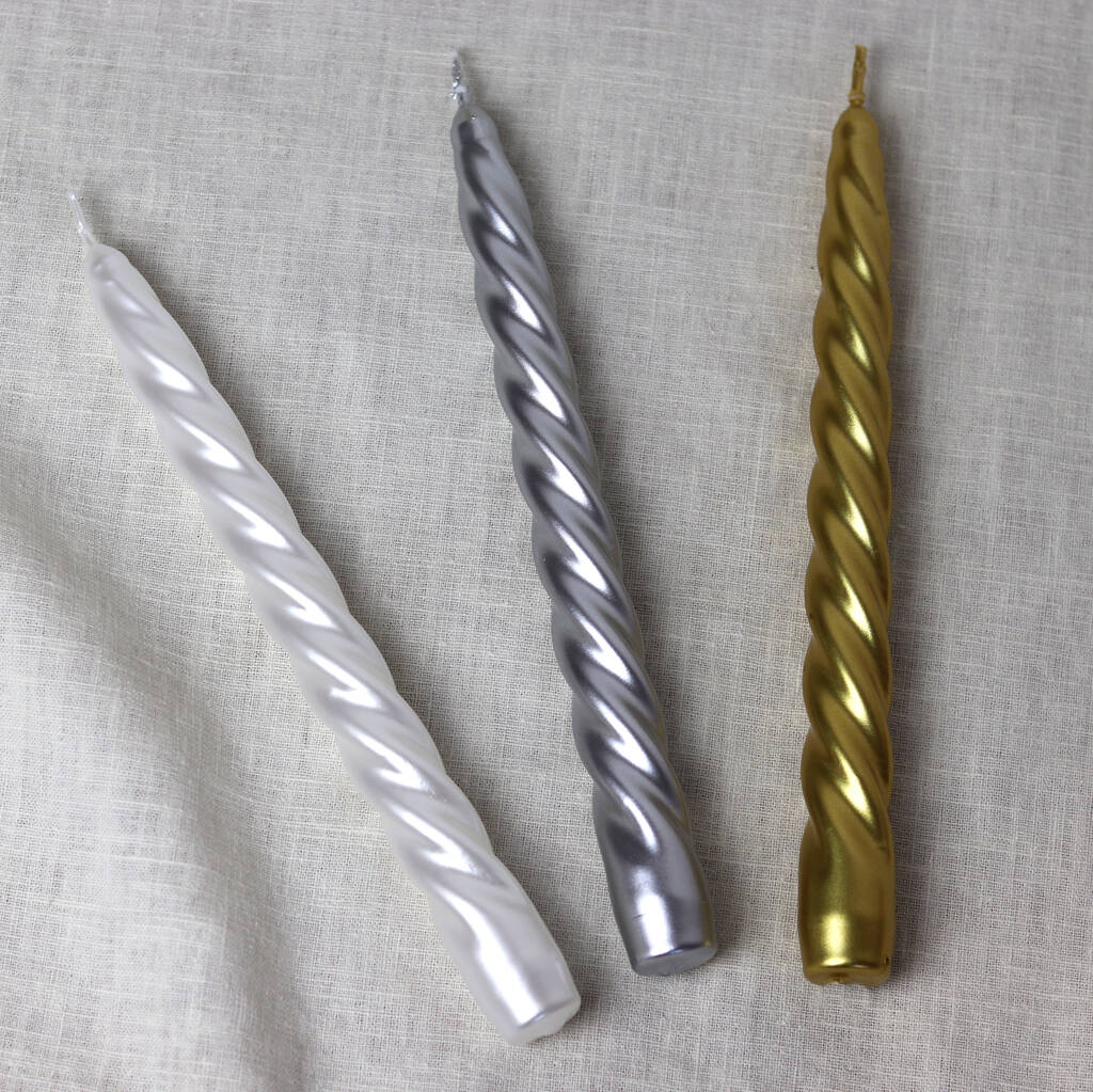 Twist Spiral Taper Colour Candle Set Of Four By Sun And Day