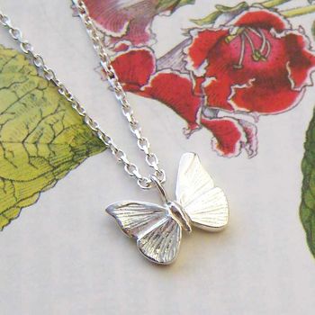 Butterfly Necklace In Sterling Silver, 3 of 12