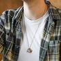 Men's Stainless Steel Vintage St Christopher Charms Long Chain Necklace, thumbnail 6 of 8