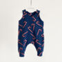 Blue Candy Canes Children's Christmas Romper, thumbnail 2 of 3