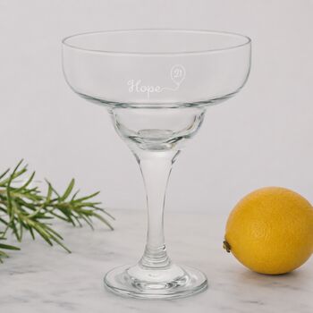 Engraved Cocktail Glass Personalised 21st Birthday Gift, 3 of 12
