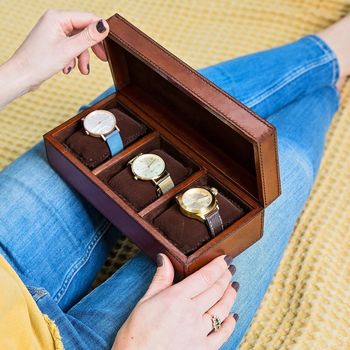 Personalised Leather Watch Box Triple, 5 of 12
