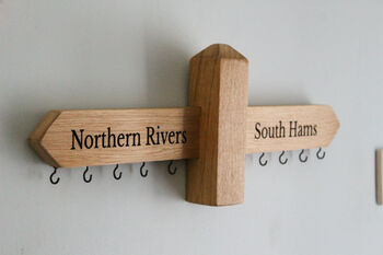 Wooden Engraved Key Hanger For Wall | Personalised, 8 of 12