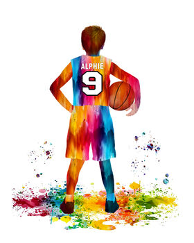 Personalised Custom Basketball Player Print, 3 of 6