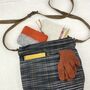 Fair Trade Woven Cotton Leather Cross Body Bag Purse, thumbnail 5 of 11