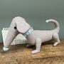 Dachshund Soft Toy Personalised And Handmade, thumbnail 3 of 8