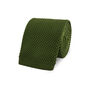 Olive Green Diamond End Knitted Neck Tie In 100% Soft Polyester, thumbnail 4 of 7