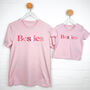 Mum And Daughter Pink Besties T Shirt Set, thumbnail 1 of 2