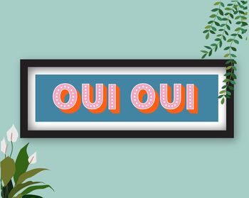 Framed Panoramic Oui Oui Typography Print, 3 of 10