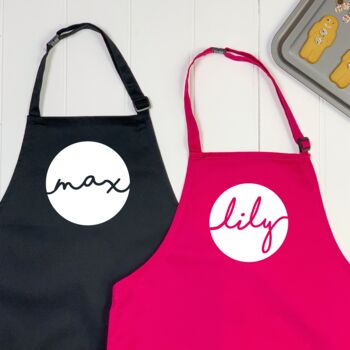 Personalised Kids Aprons With Names In Circles, 4 of 5