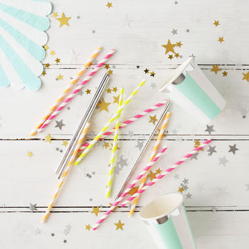 Colourful Neon Stripe Party Straws, 10 of 10