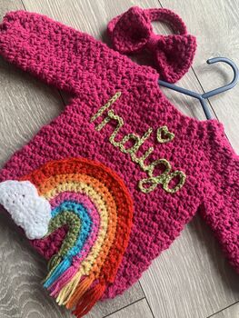 Personalised Baby/Children’s Rainbow Cardigan, 6 of 7