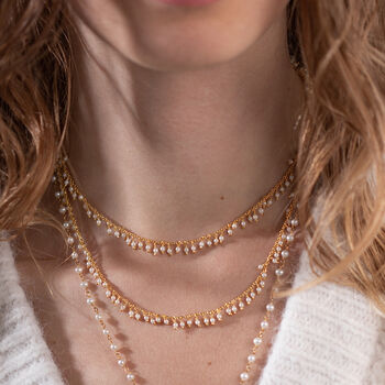 Long Pearl Fringe Necklace, 9 of 10