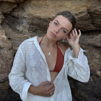 Ceramic, Glass And Gold Dusk Oval Drop Earrings, 3 of 4