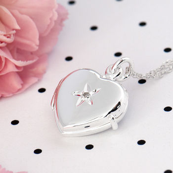 Diamond Heart Locket Sterling Silver, 3 of 12