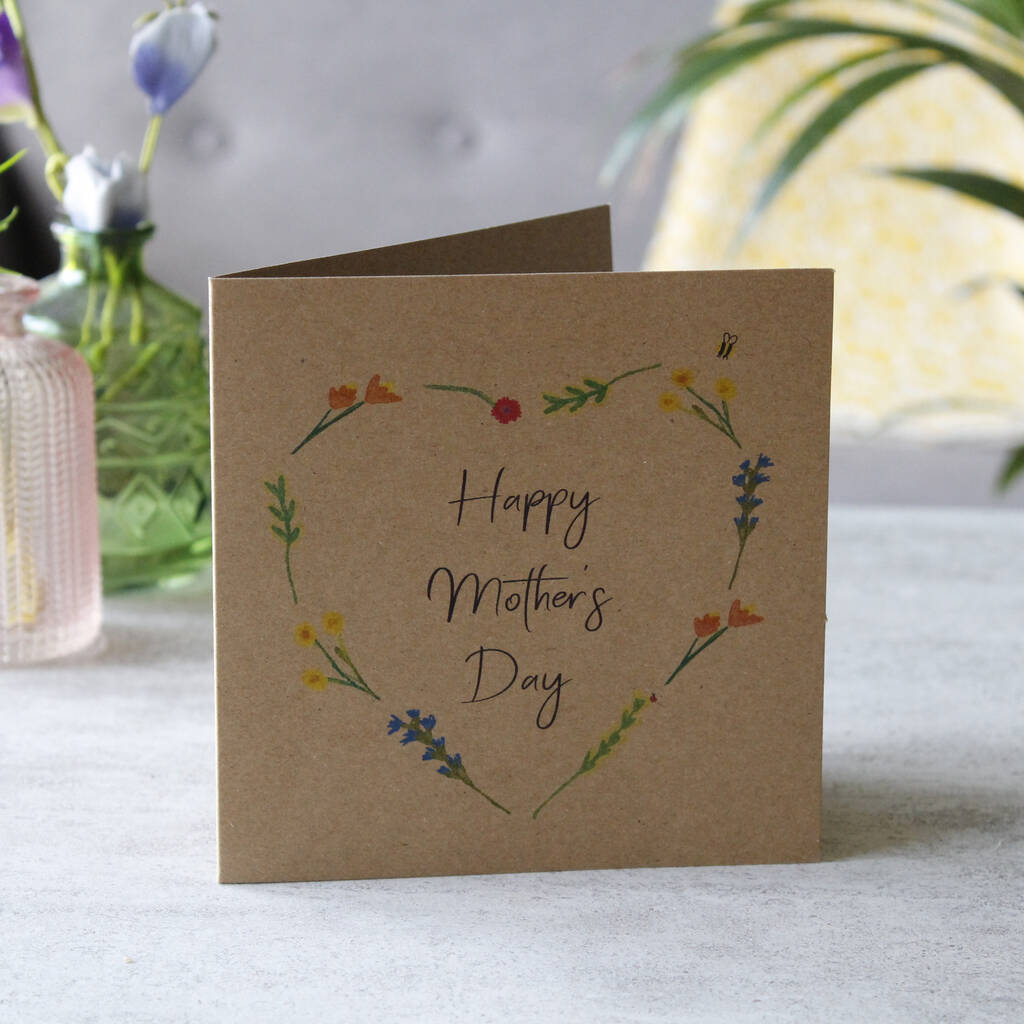 Mother's Day Wildflower Plantable Seed Heart Card By Olivia Morgan Ltd ...