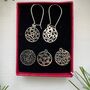Sterling Silver Disc Drop Earrings, thumbnail 7 of 7
