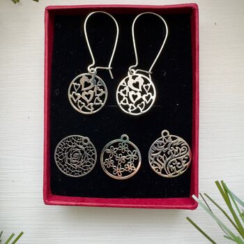 Sterling Silver Disc Drop Earrings, 7 of 7