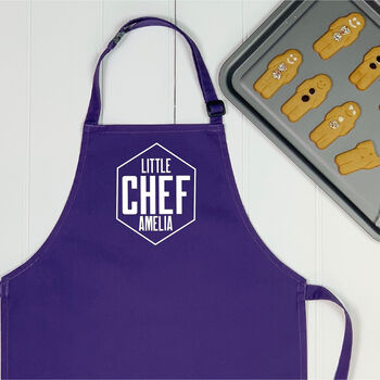 Little Chef Personalised Hexagon Kids Apron, 6 of 9