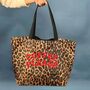 Coffee Please Leopard Print Shopper Bag, thumbnail 1 of 2