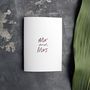 'Mr And Mrs' Hand Rose Gold Foil Wedding Card, thumbnail 3 of 4