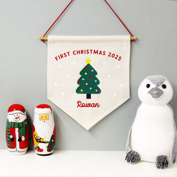 Baby's First Christmas Personalised Decoration Flag, 7 of 7