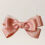 Sugar Rose Bow Barrette With A Pink Satin Drawstring Bag, thumbnail 2 of 6