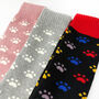 Personalised Christmas Paw Print Welly Socks With Gold Foil Label, thumbnail 4 of 10