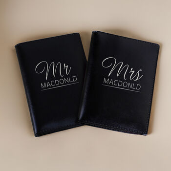 Personalised Mr And Mrs Black Passport Holders, 4 of 6