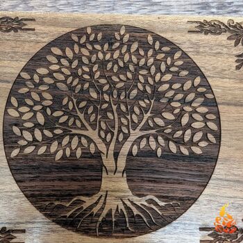 Wooden Gift For Mum, Tree Of Life Celtic Design Jewellery Box, 3 of 8