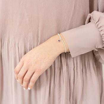 Sterling Silver February Birthstone Bracelet, 2 of 9