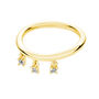 Tri Skinny Drip Ring With White Topaz In Gold Vermeil, thumbnail 1 of 6