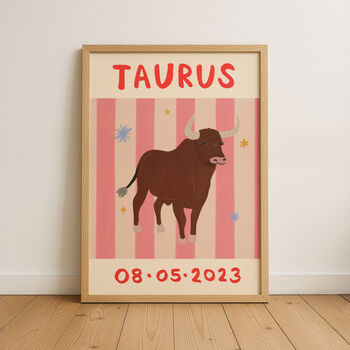 Horoscope Kids Personalised Birthday Art Print, 8 of 12