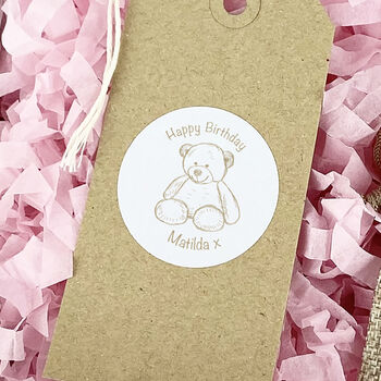 Personalised Pink Teddy Bear Hug Letterbox Gift Keyring Charm, 5 of 8