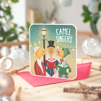 Camel Singers Funny Christmas Card Pun Carol Song Joke, 4 of 4