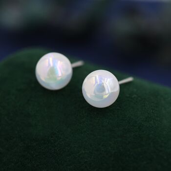 Mermaid Bubble Stud Earrings In Sterling Silver, 2 of 10
