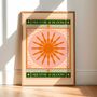 ‘Breathe And Bloom’, Boho Yoga Sun Art Print, thumbnail 1 of 3