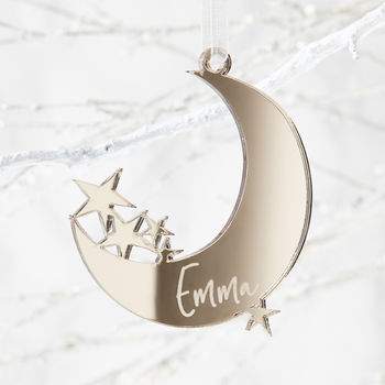 Moon Personalised Christmas Decoration, 2 of 4