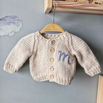 Personalised Hand Knitted Children’s Name Cardigan, 7 of 10