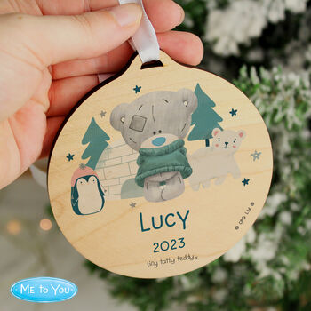 Personalised Winter Explorer Tiny Tatty Teddy Christmas Tree Decoration, 2 of 5