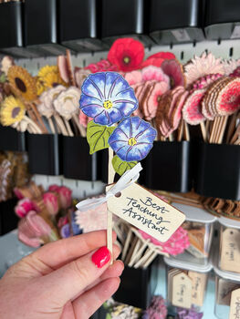 Personalised Wooden Flower Keepsake – Teacher Thank You Gift, 9 of 10