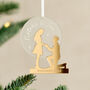 Engagement Silhouette Personalised Christmas Decoration, thumbnail 1 of 2
