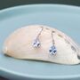 Topaz Blue Cz Droplet Drop Earrings In Sterling Silver, thumbnail 2 of 12