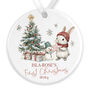 Baby's First Christmas Rabbit Keepsake Ornament In Pink, Blue Or Red, thumbnail 2 of 4