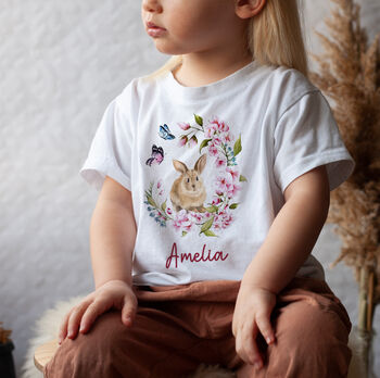 Personalised My First Easter Floral Bunny T Shirt Gift, 2 of 12