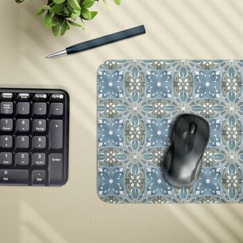Art Deco Mousemat In Muted Blues And Greens, 4 of 7